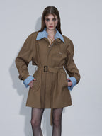 Clashing Stripes Trench Coat