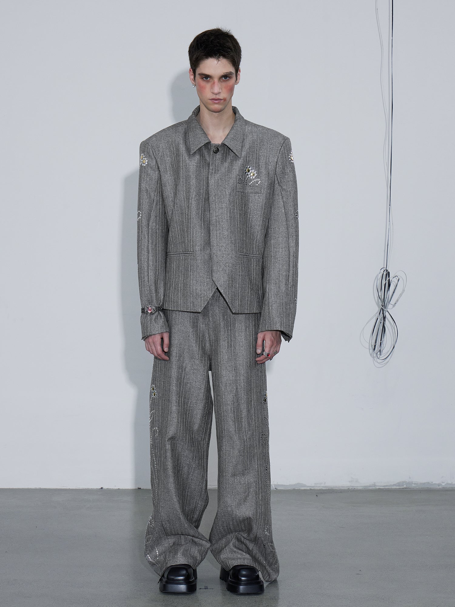 Hot Stamping Striped Suit