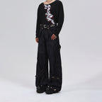Deconstructed Wide-leg Jeans