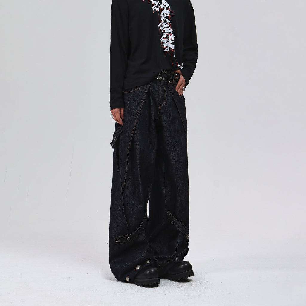 Deconstructed Wide-leg Jeans
