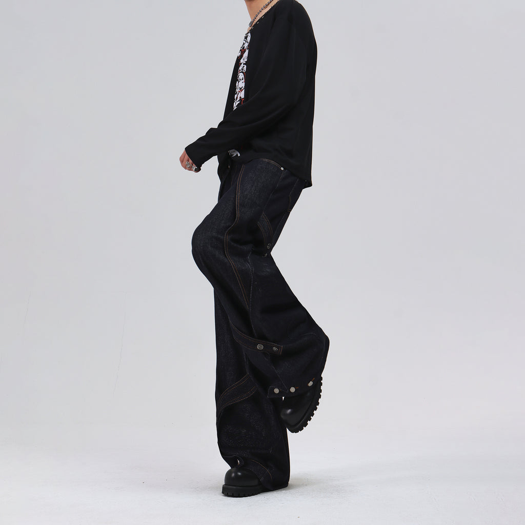 Deconstructed Wide-leg Jeans