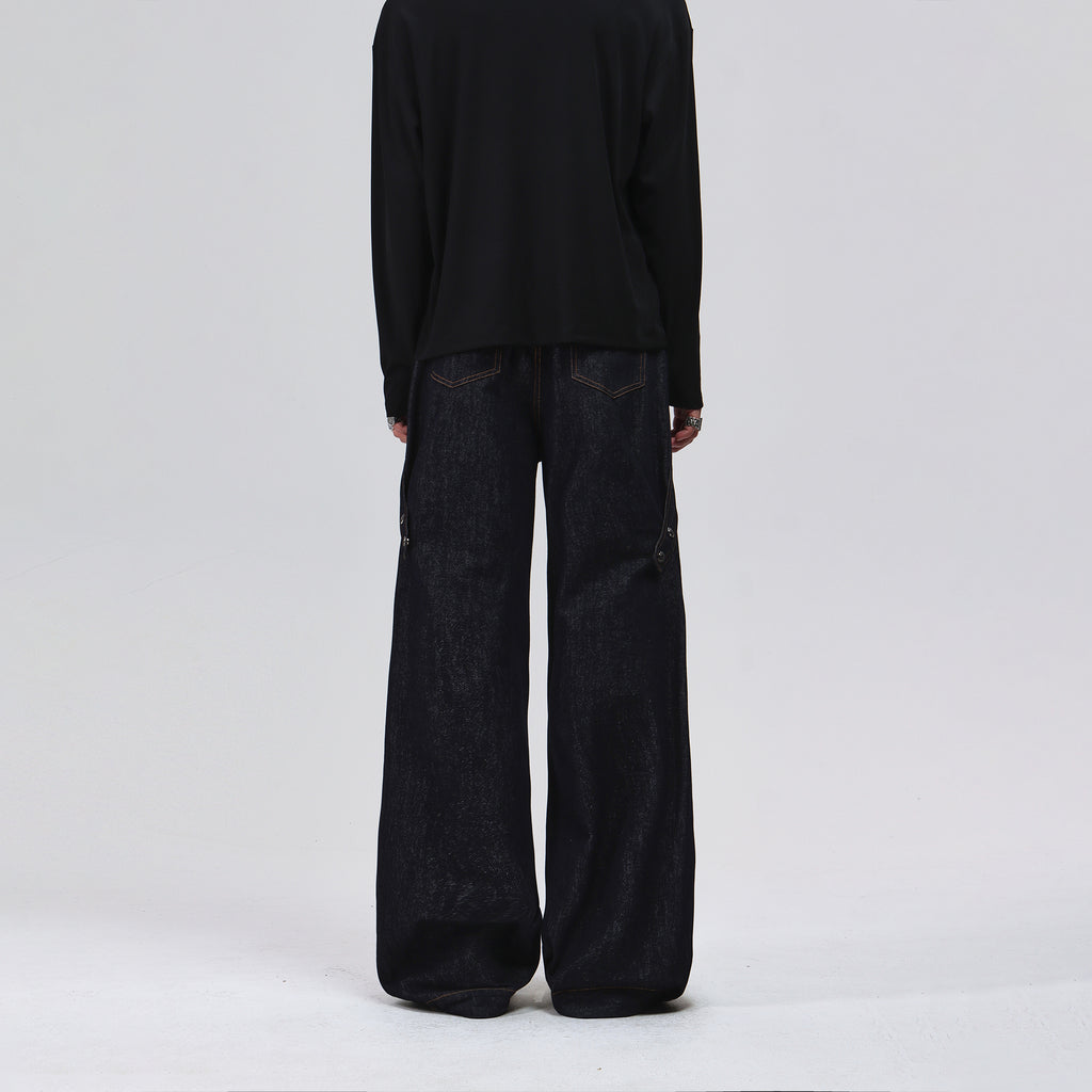 Deconstructed Wide-leg Jeans
