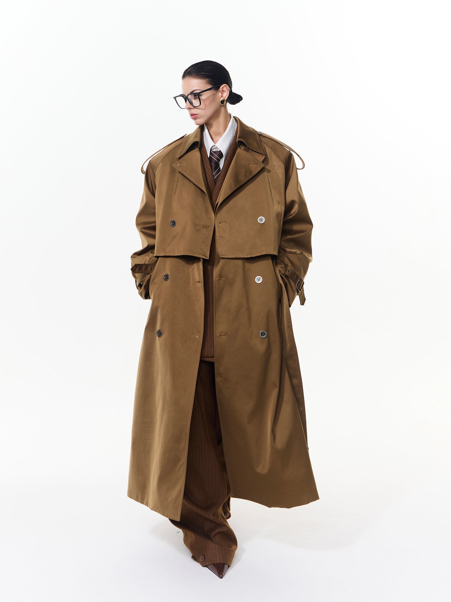 Silhouette Velvet Trench Coat