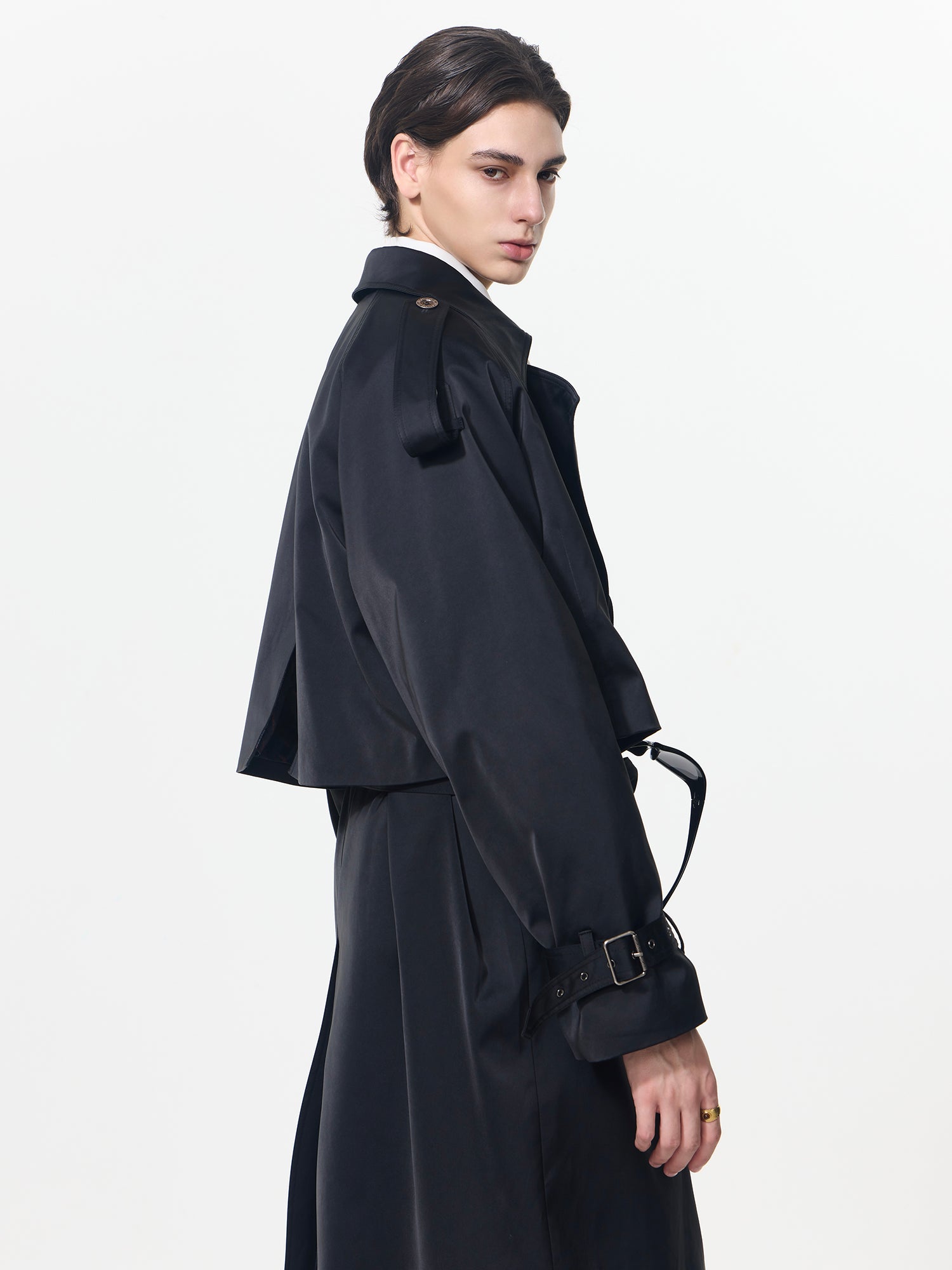 Silhouette Velvet Trench Coat