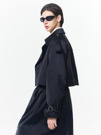 Silhouette Velvet Trench Coat