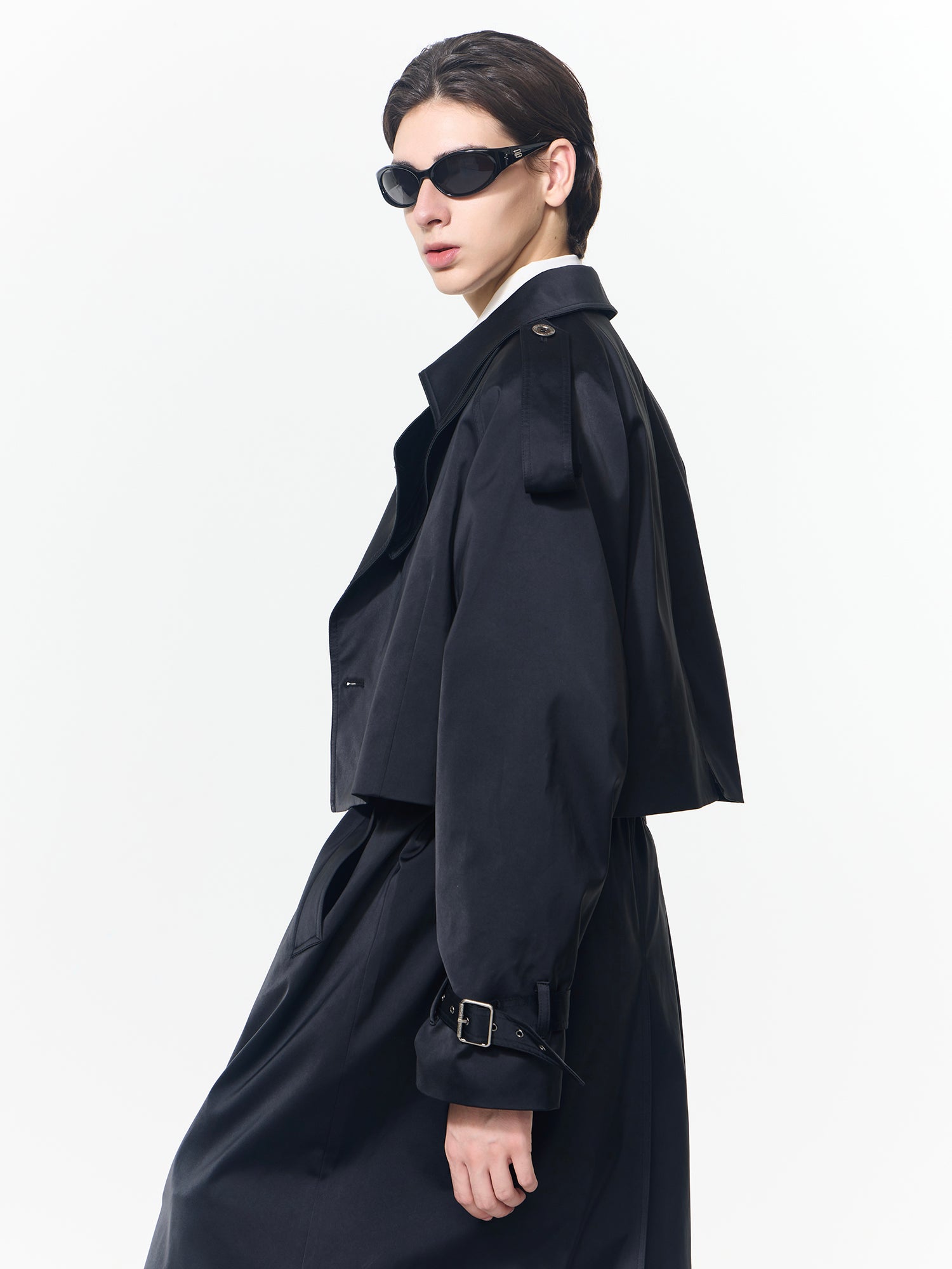 Silhouette Velvet Trench Coat