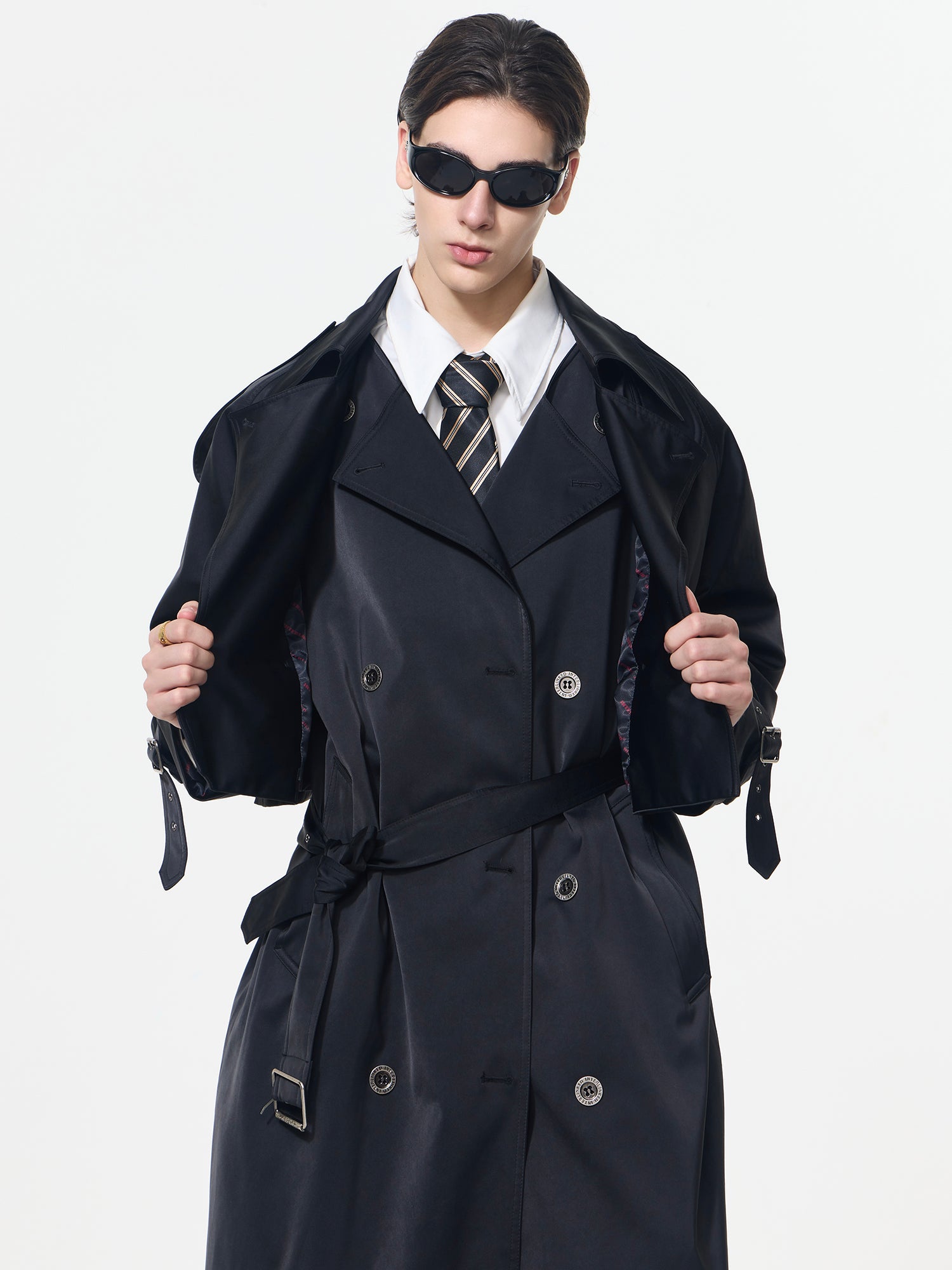Silhouette Velvet Trench Coat