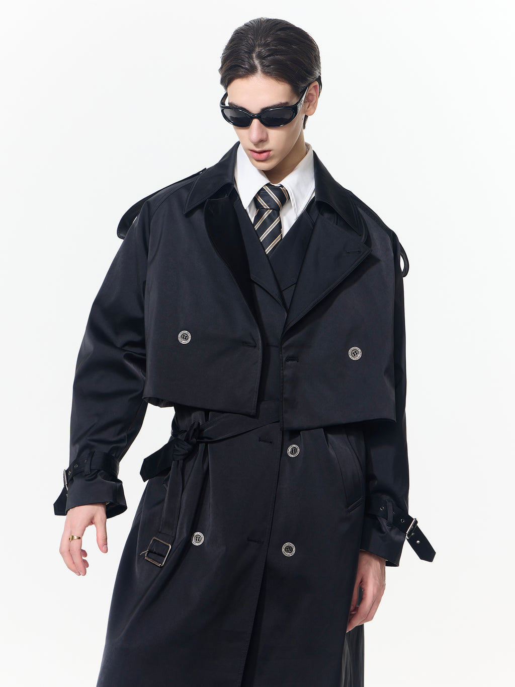 Silhouette Velvet Trench Coat