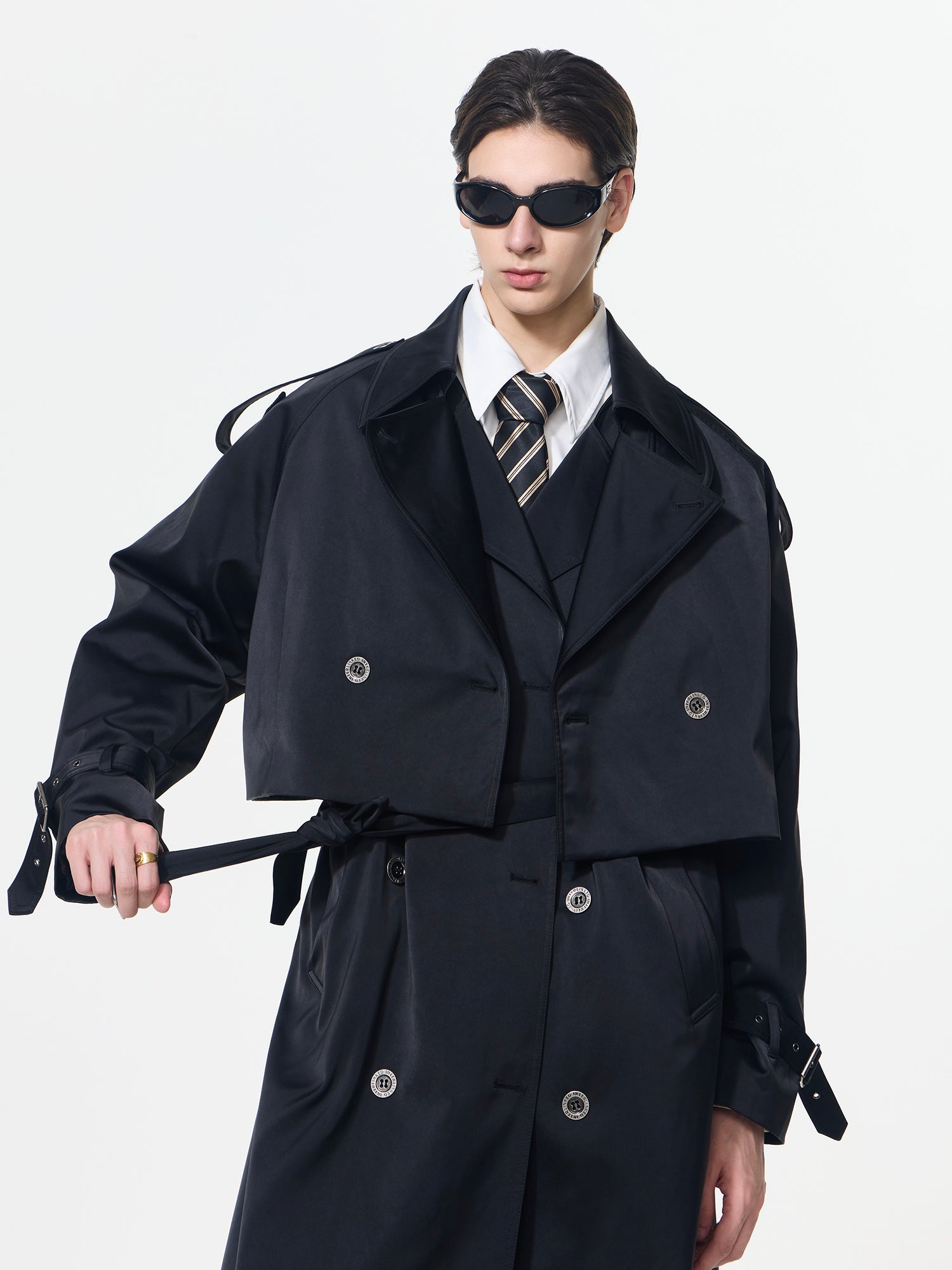 Silhouette Velvet Trench Coat