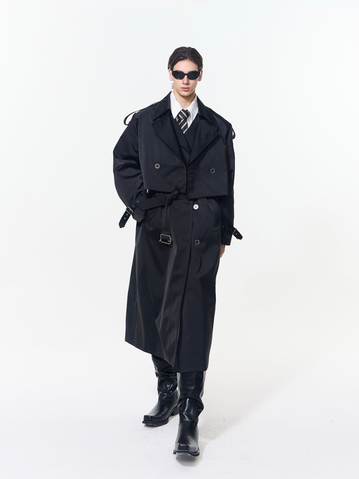 Silhouette Velvet Trench Coat