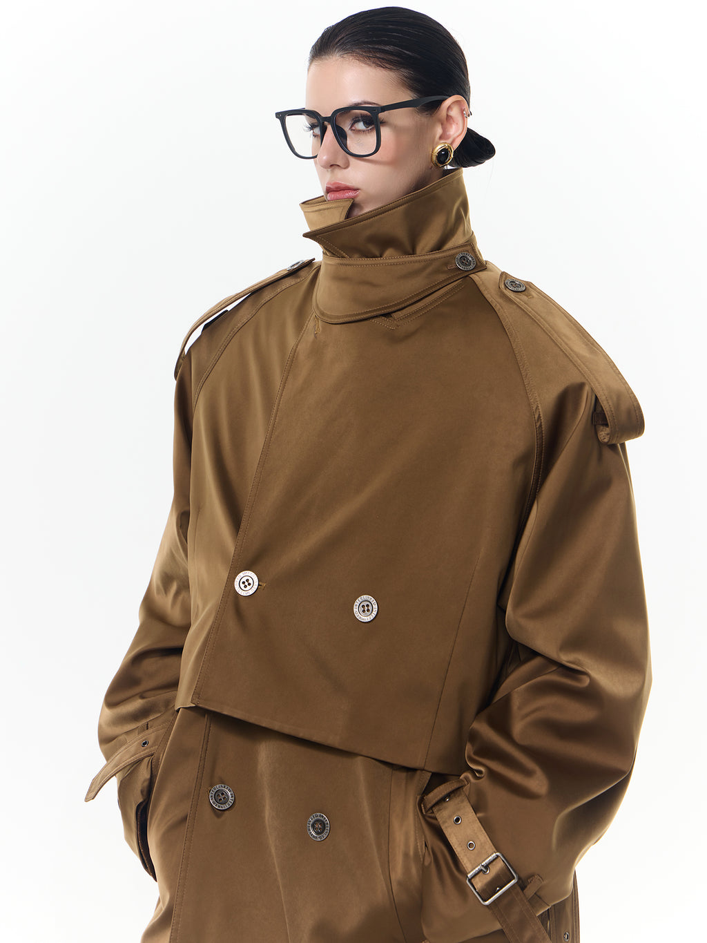 Silhouette Velvet Trench Coat
