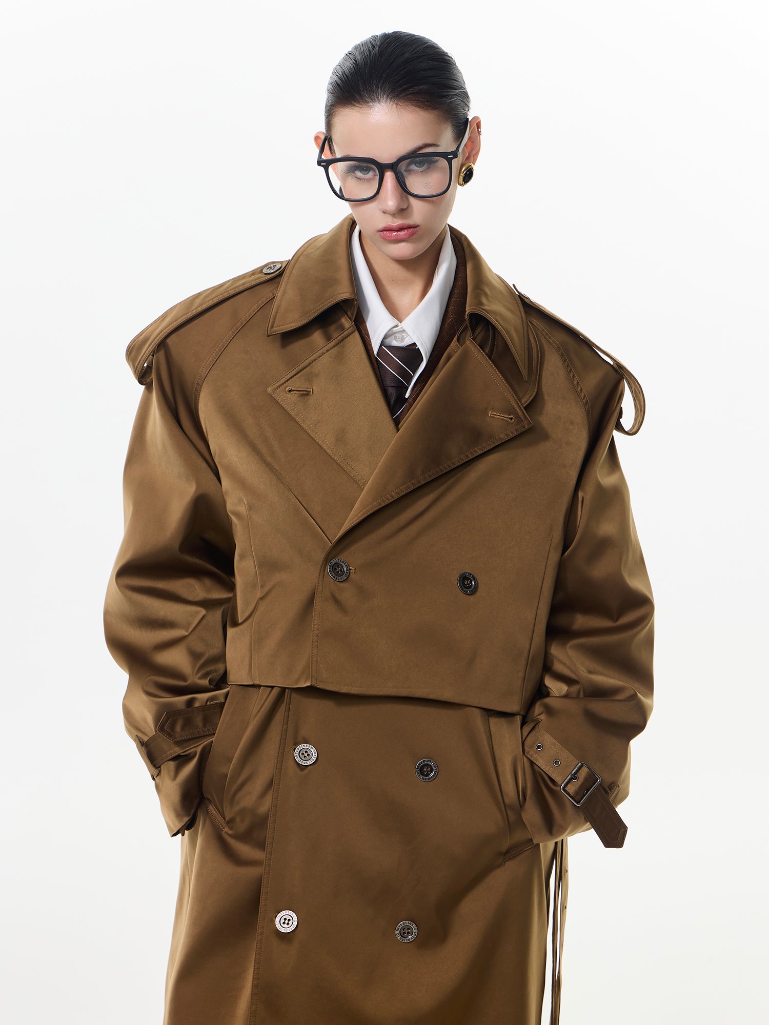Silhouette Velvet Trench Coat