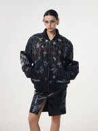Embroidered Printed Sequin Jacket