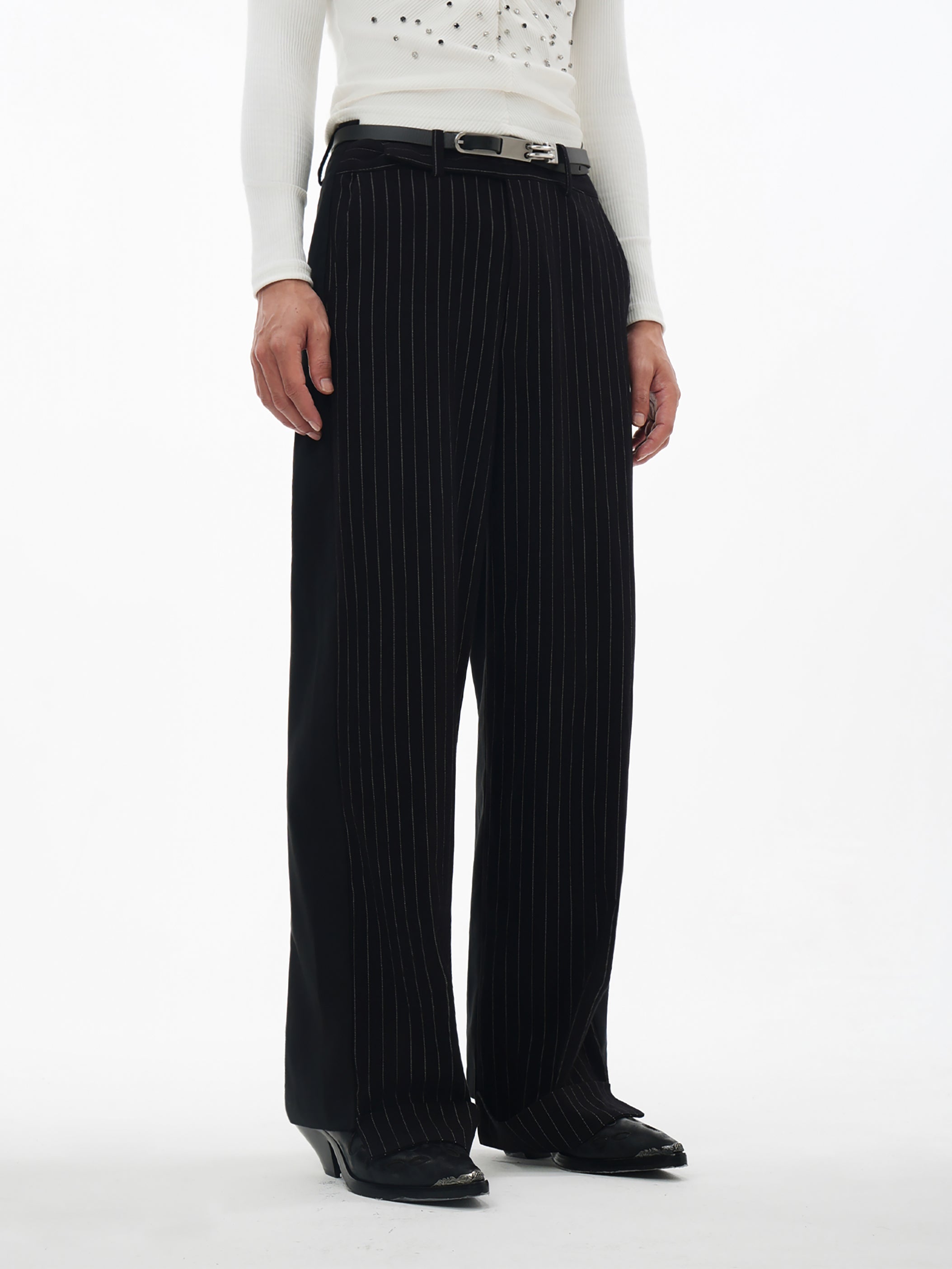 Spliced Stripe Casual Pants