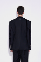Stripe  Patchwork Lapel Suit