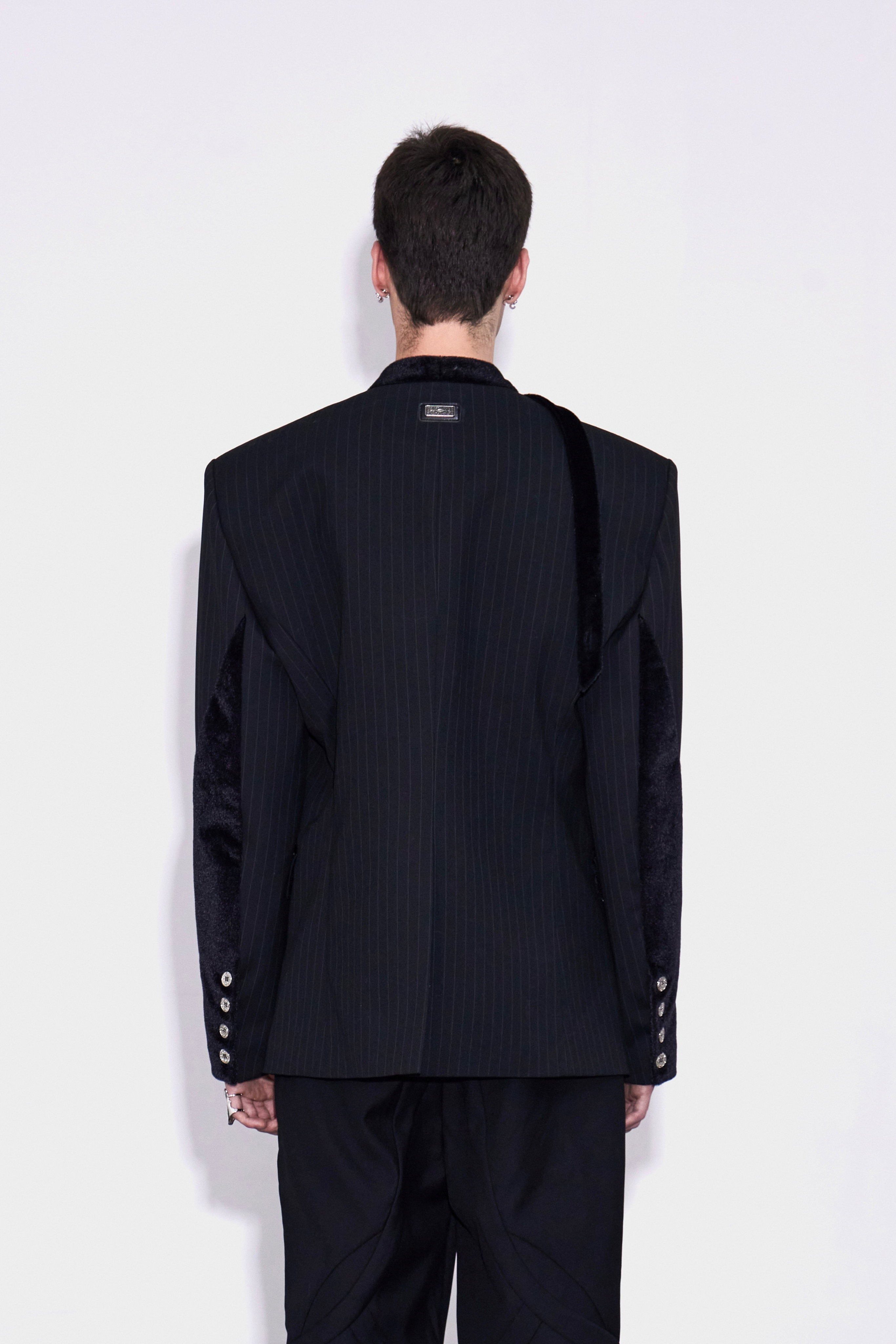Stripe  Patchwork Lapel Suit