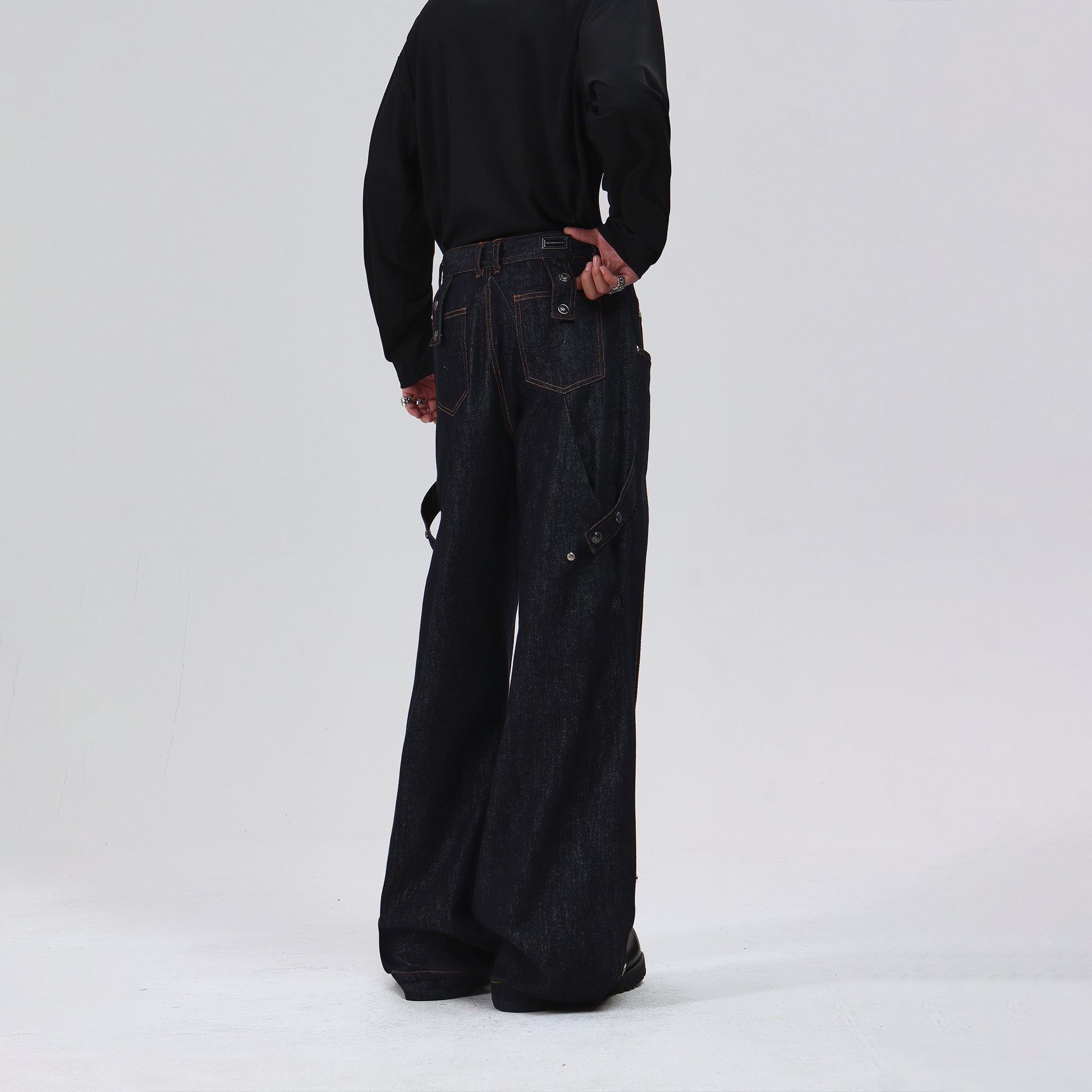 Deconstructed Wide-leg Jeans