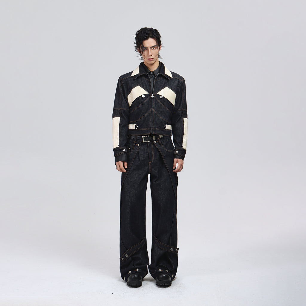 Deconstructed Wide-leg Jeans