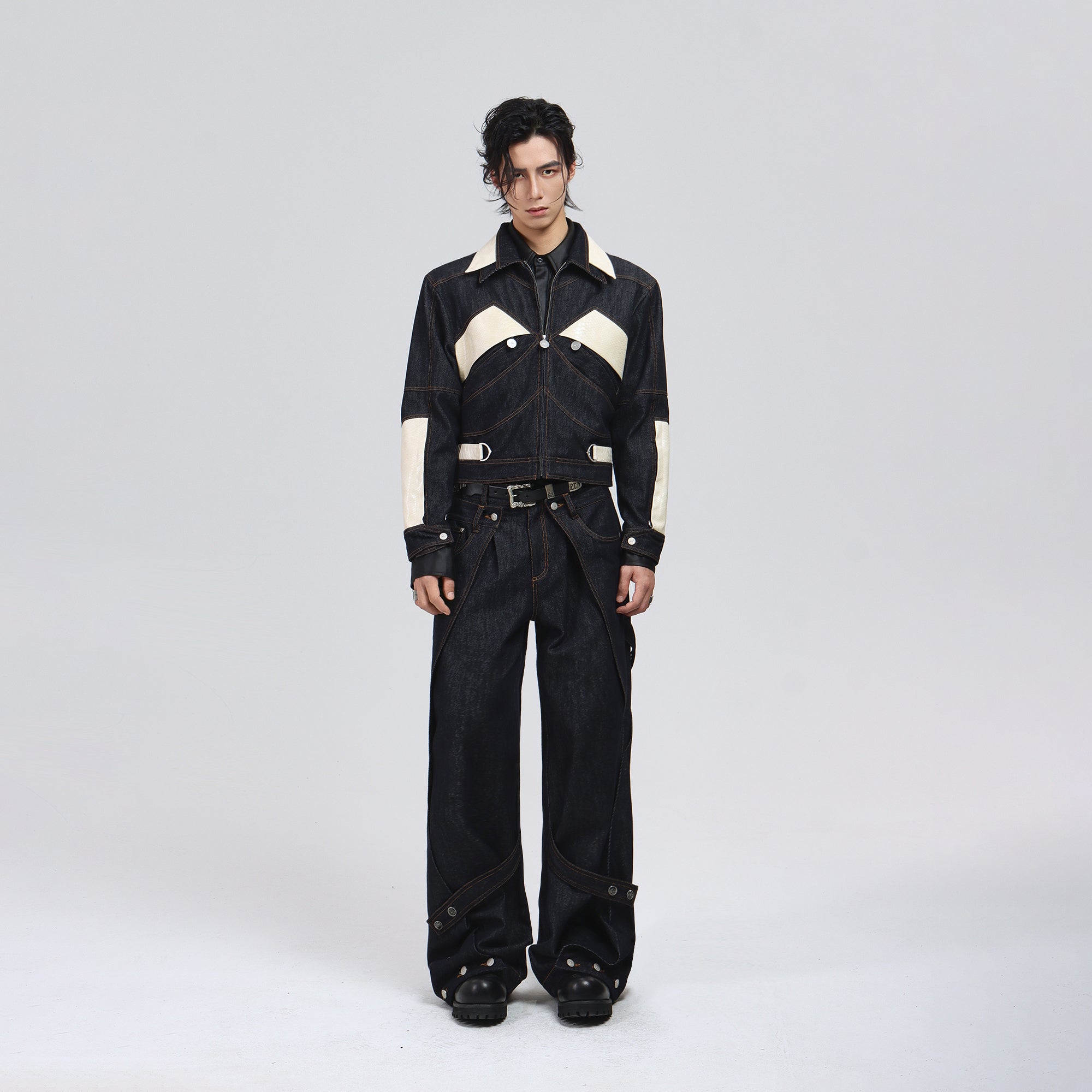 Deconstructed Wide-leg Jeans