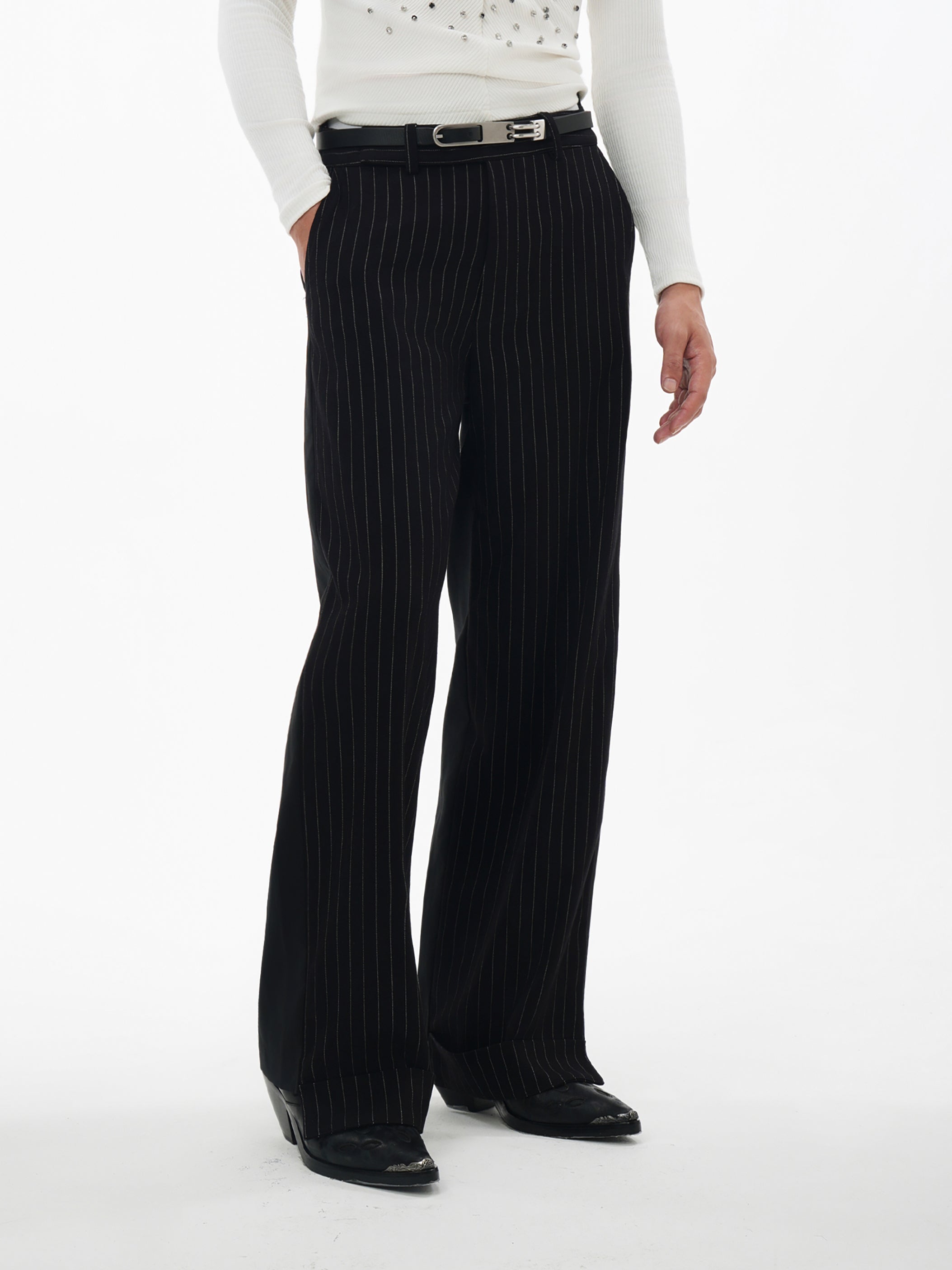 Spliced Stripe Casual Pants