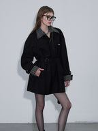 Clashing Stripes Trench Coat