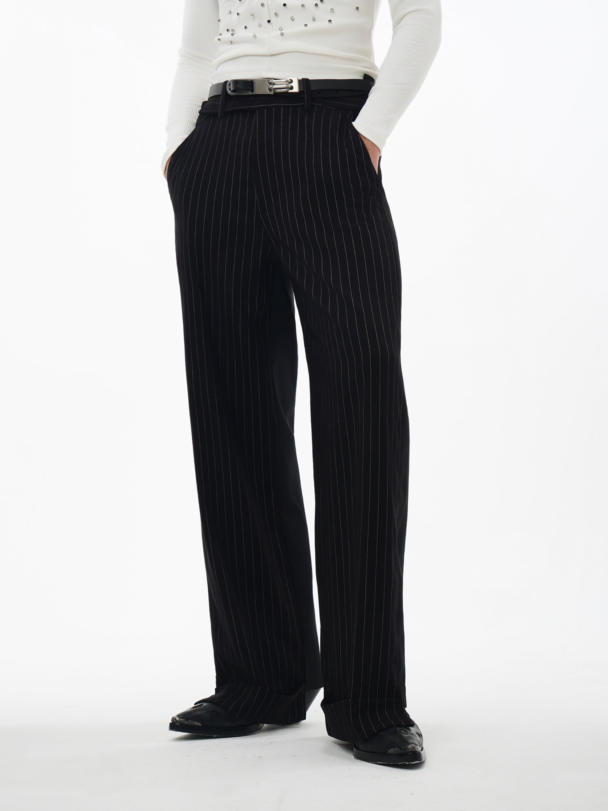 Spliced Stripe Casual Pants