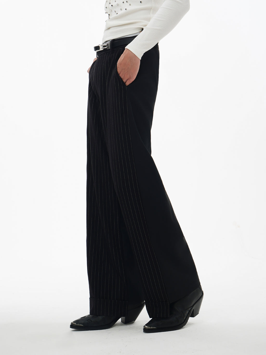 Spliced Stripe Casual Pants