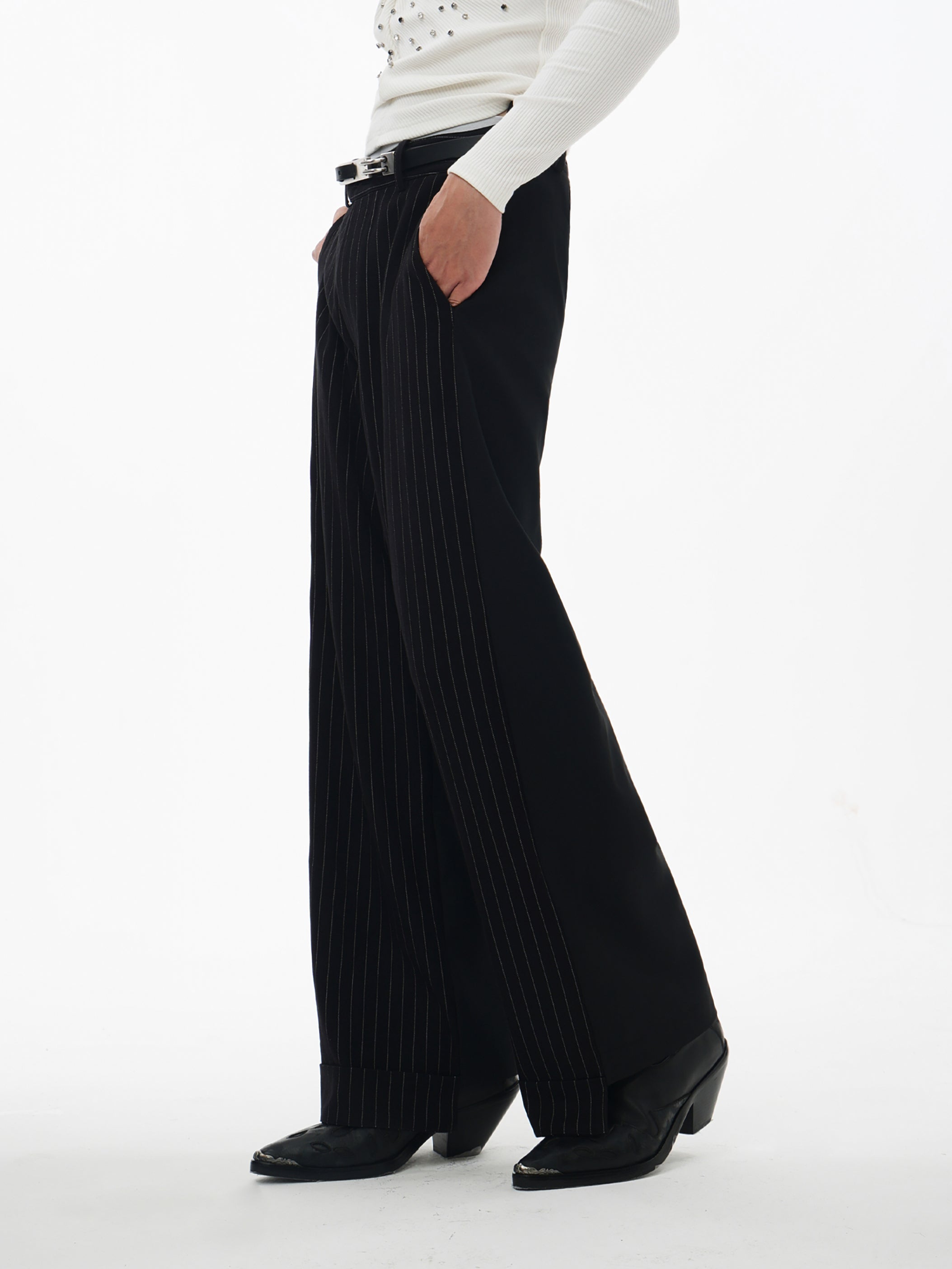 Spliced Stripe Casual Pants
