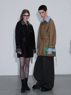 Clashing Stripes Trench Coat
