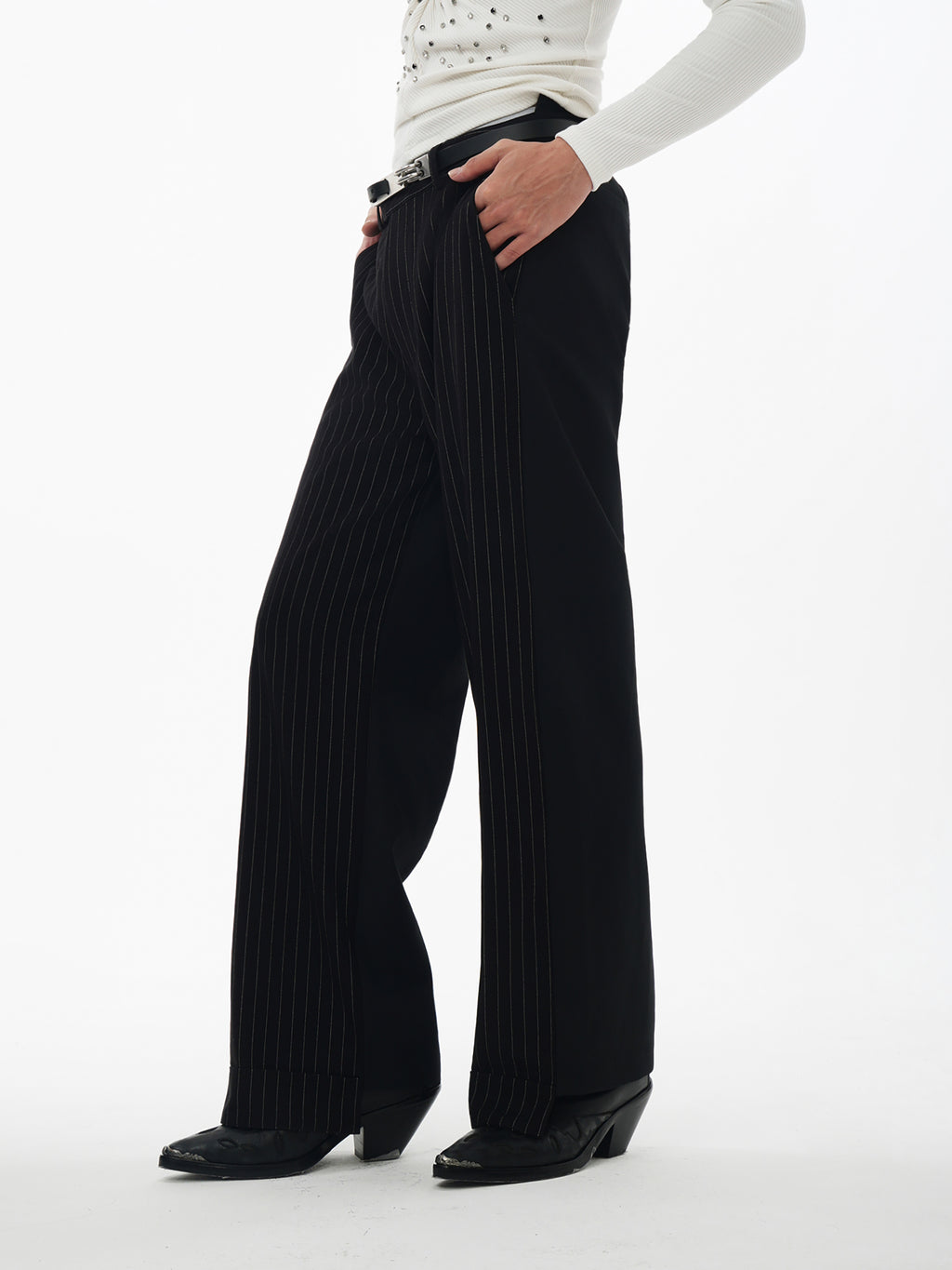 Spliced Stripe Casual Pants