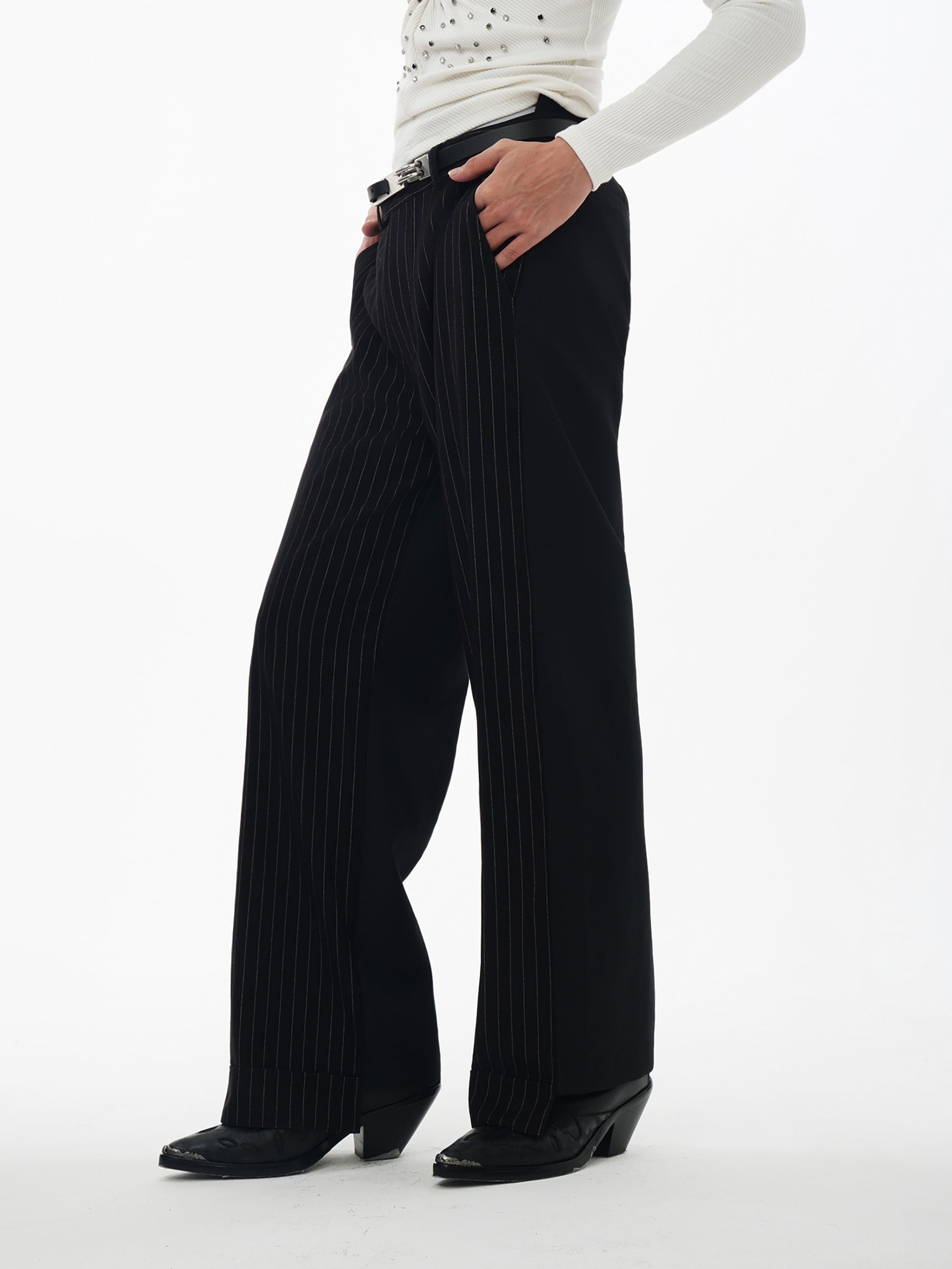 Spliced Stripe Casual Pants