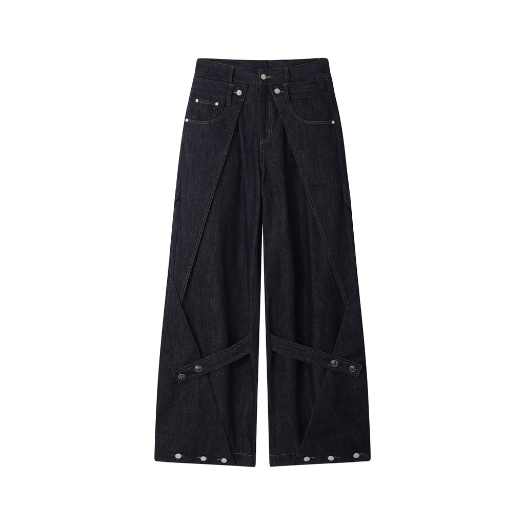 Deconstructed Wide-leg Jeans