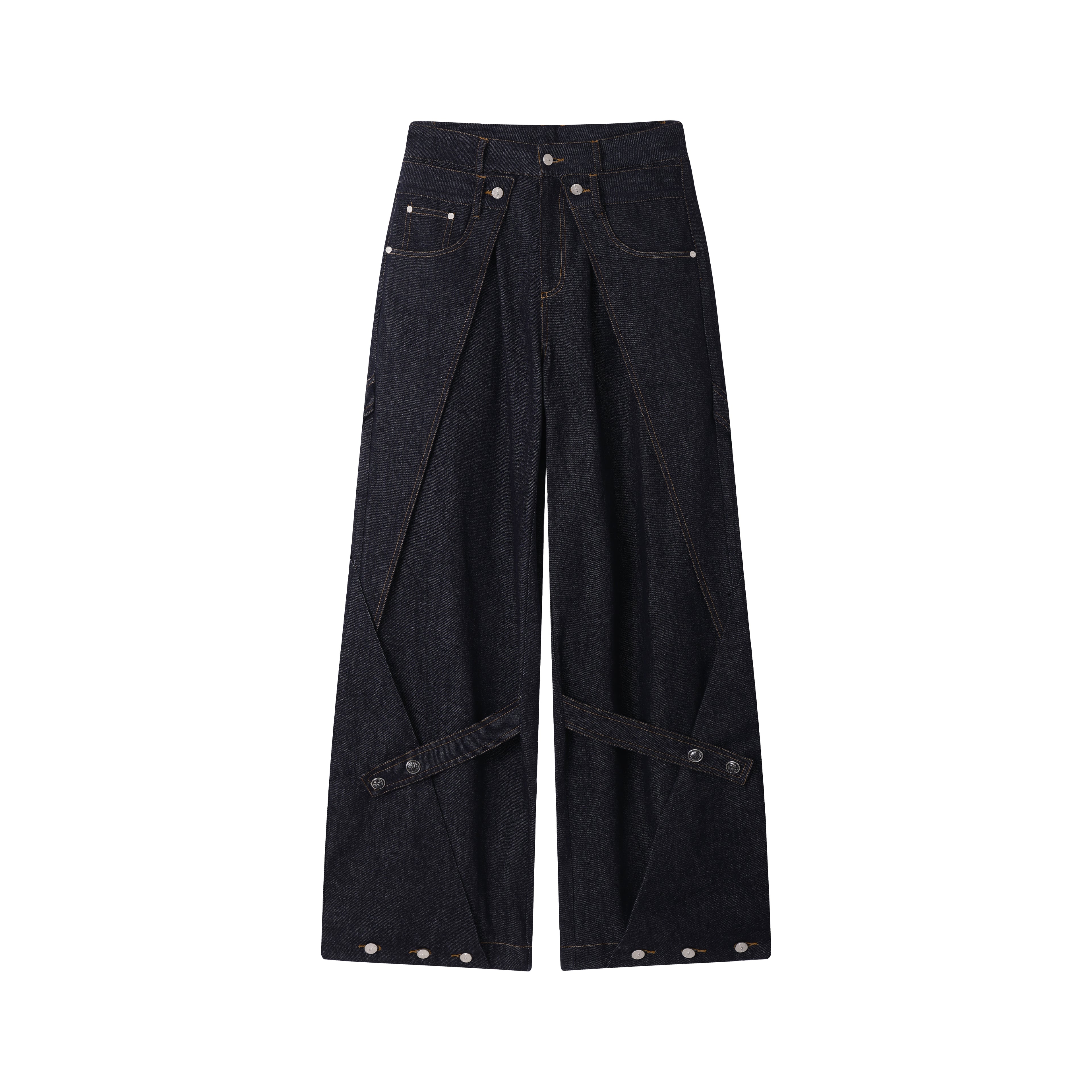 Deconstructed Wide-leg Jeans