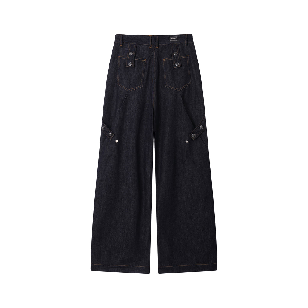 Deconstructed Wide-leg Jeans