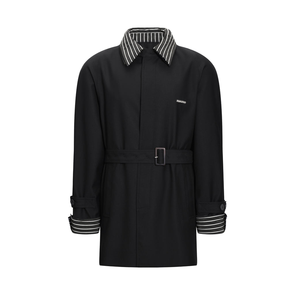 Clashing Stripes Trench Coat