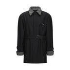 Clashing Stripes Trench Coat