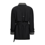 Clashing Stripes Trench Coat