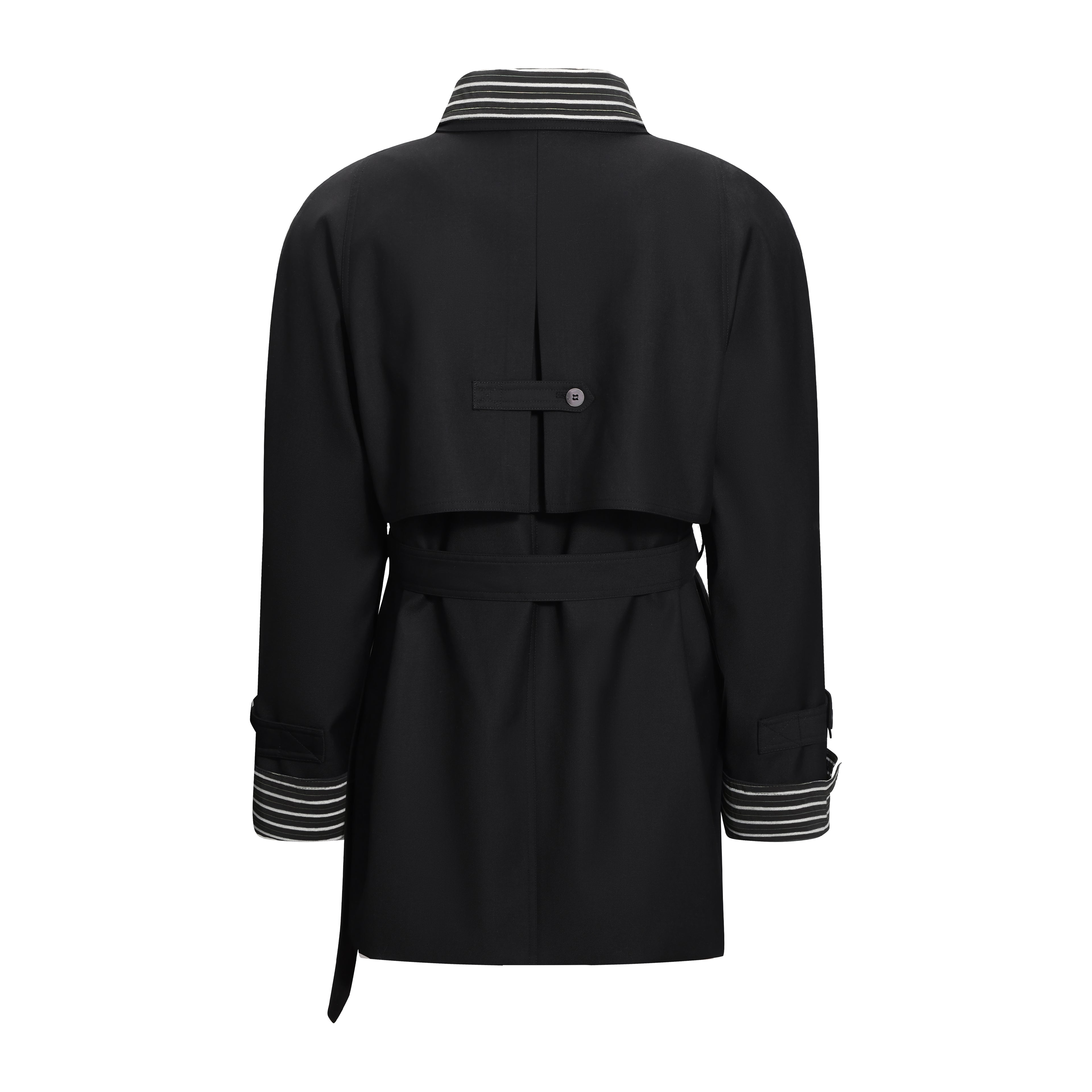 Clashing Stripes Trench Coat
