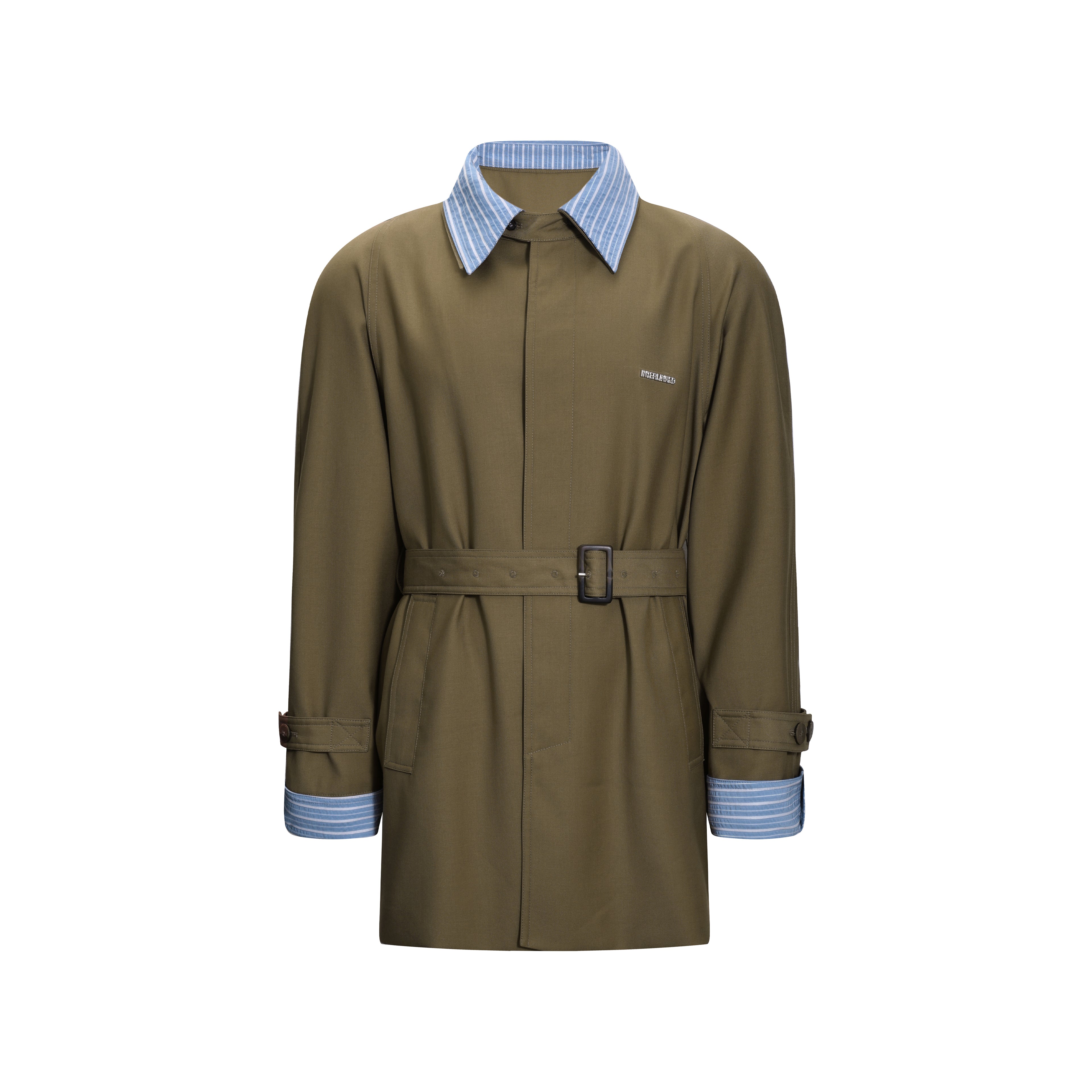 Clashing Stripes Trench Coat