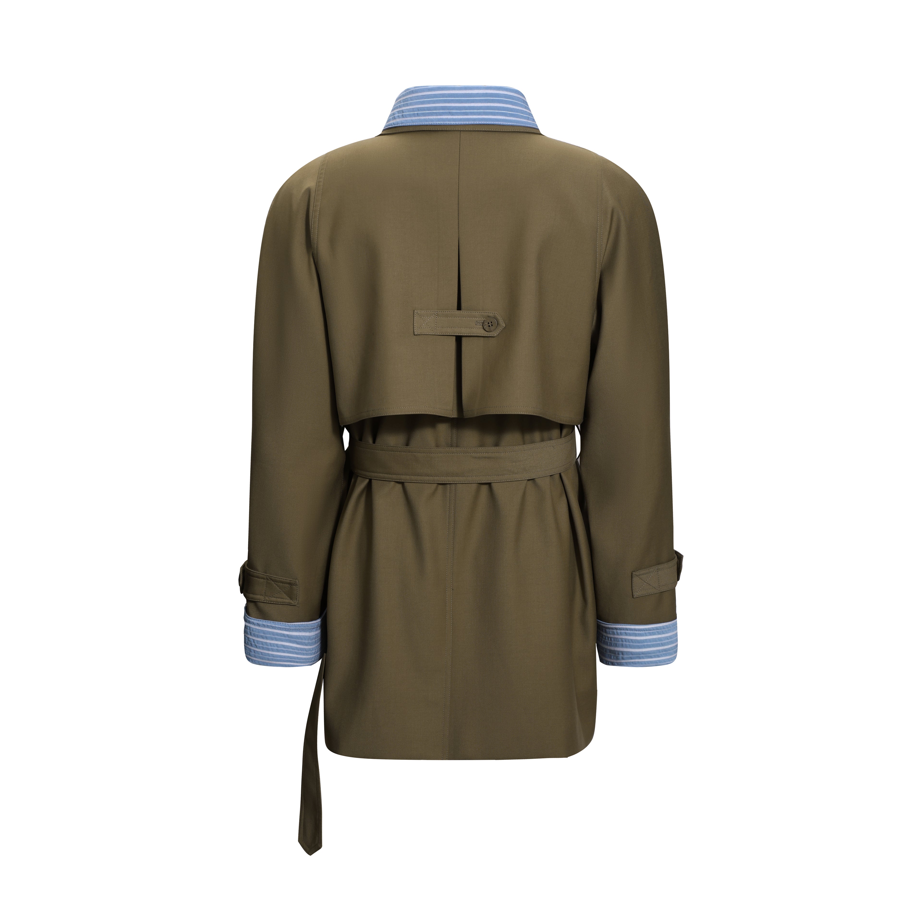 Clashing Stripes Trench Coat