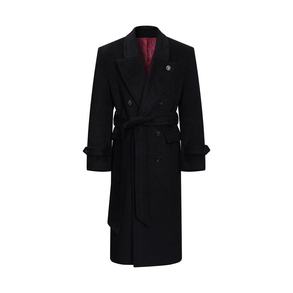 Double-breasted long coat