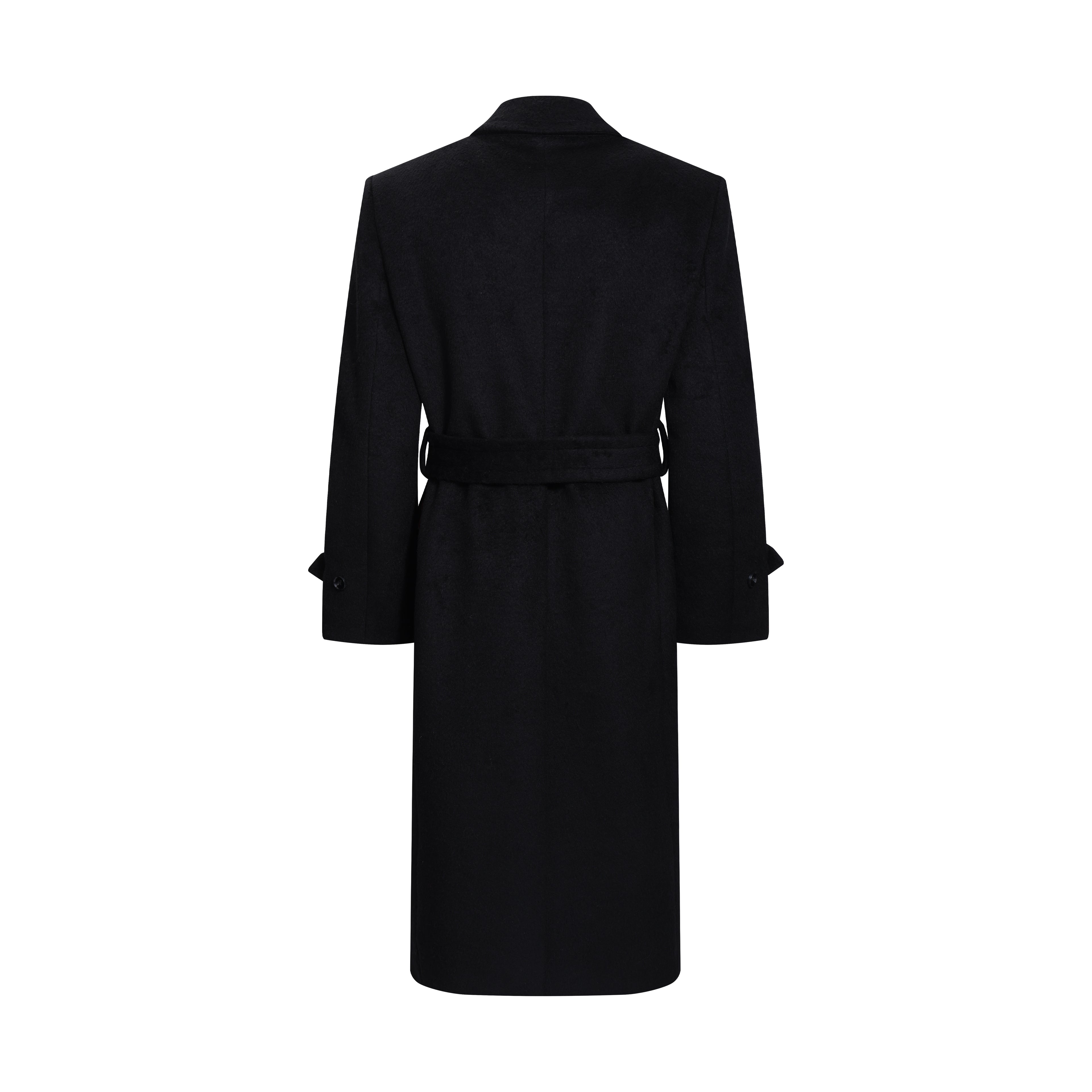 Double-breasted long coat