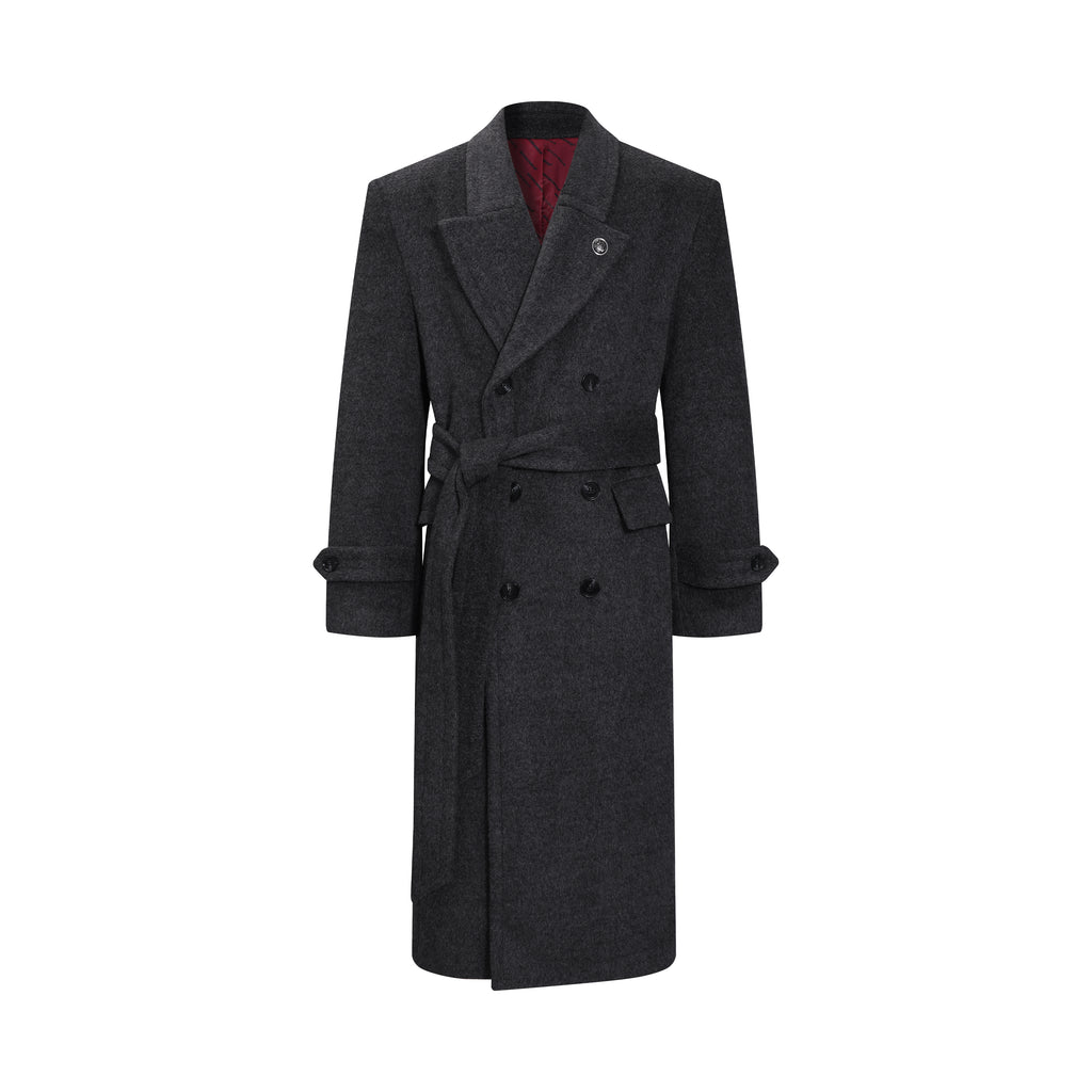 Double-breasted long coat