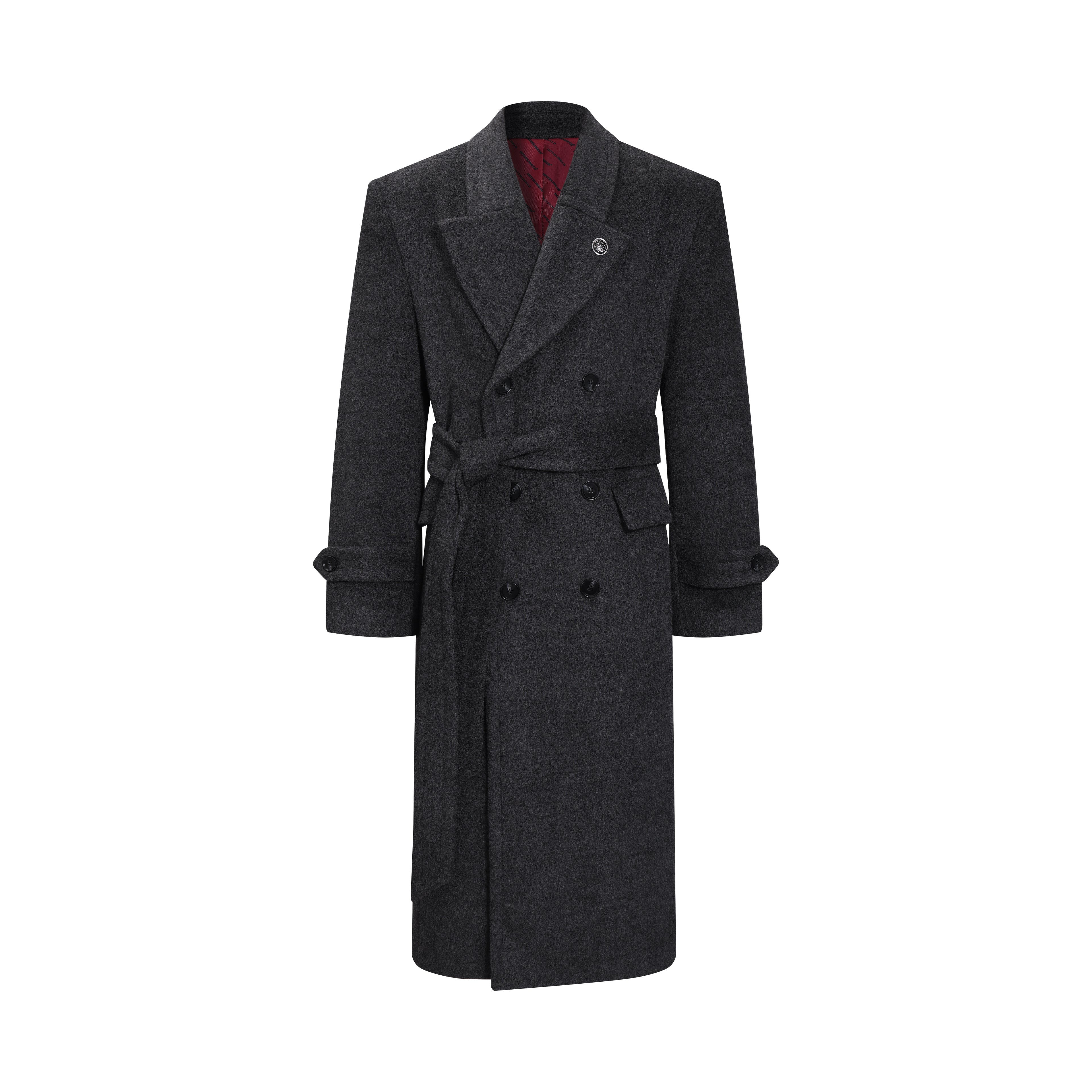 Double-breasted long coat